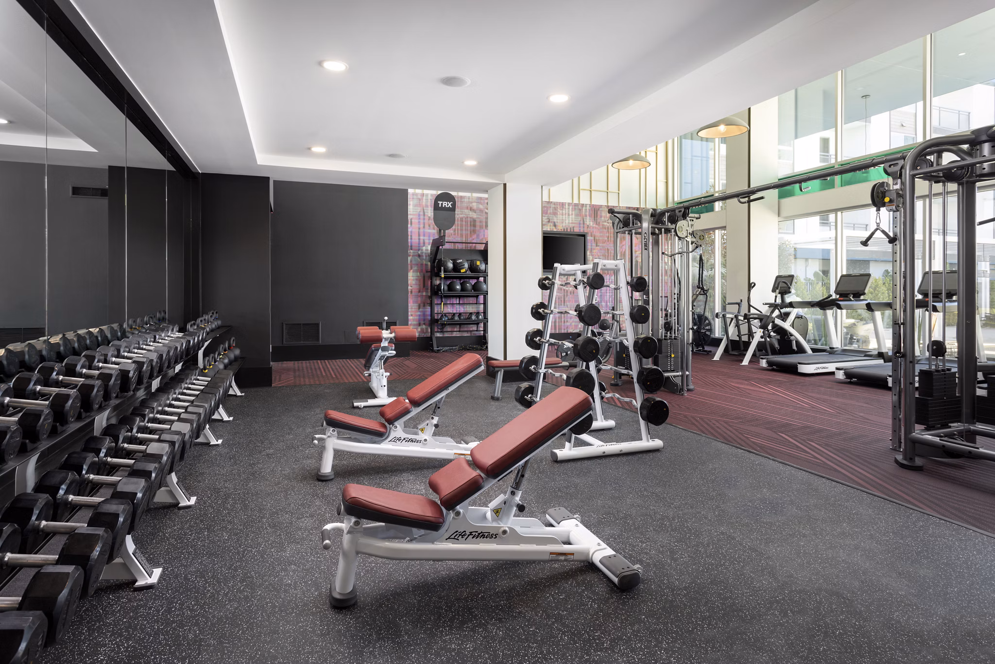 State-of-the-art fitness center with modern equipment at Broadstone Edition Apartments, offering luxury wellness amenities