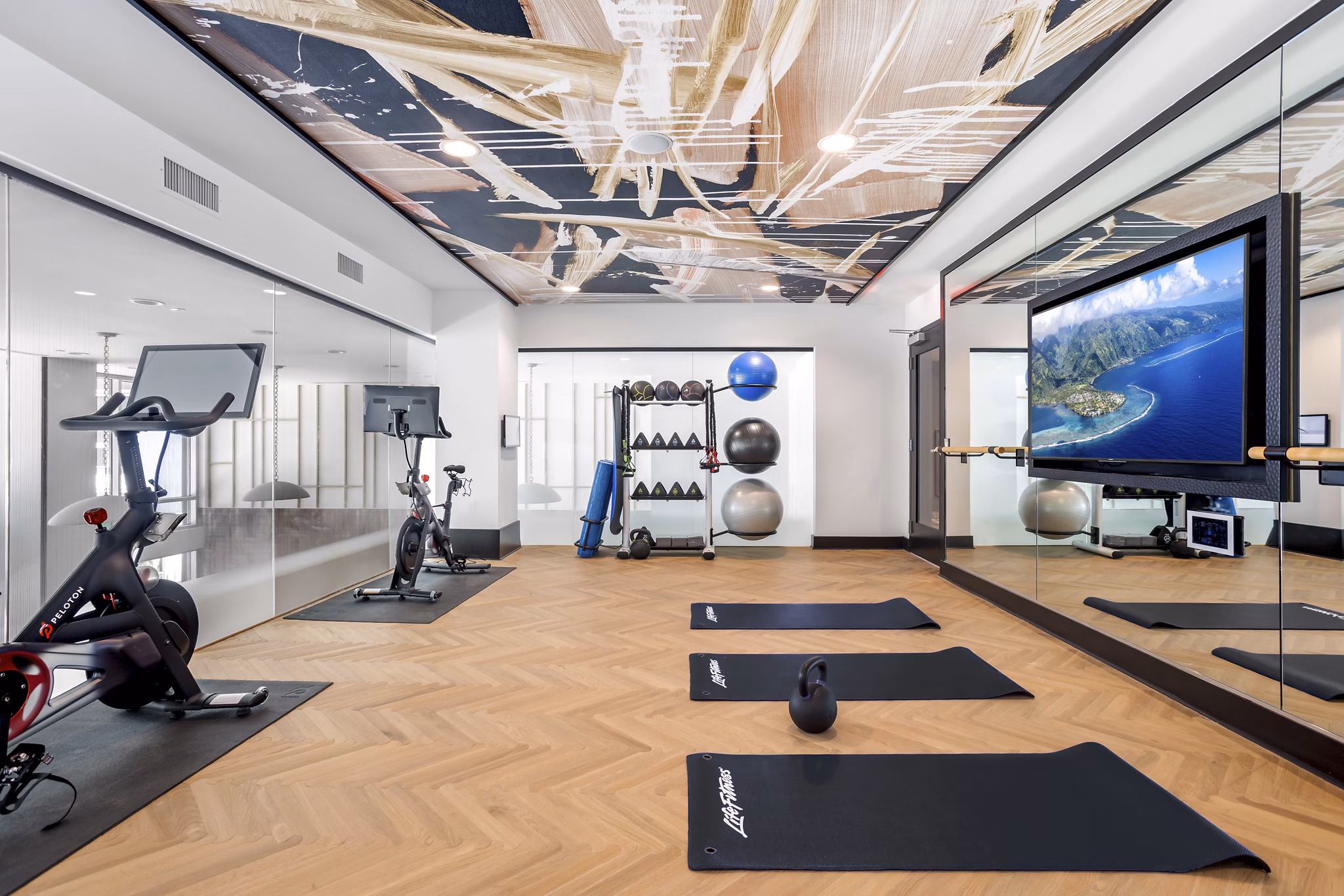 Modern fitness center with state-of-the-art equipment at Broadstone Edition Apartments