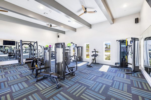 State-of-the-art fitness center with cardio and strength equipment at Birchway Spring Cypress Apartments
