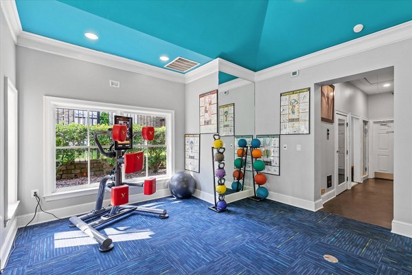 fitness center at Madison at Melrose Apartments