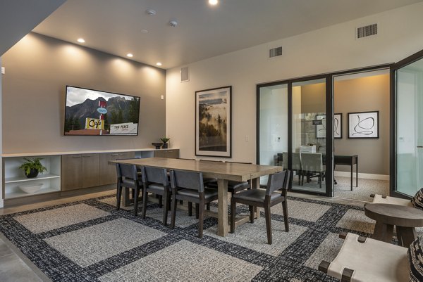 Modern meeting facility with state-of-the-art equipment at Traverse North Bend Apartments