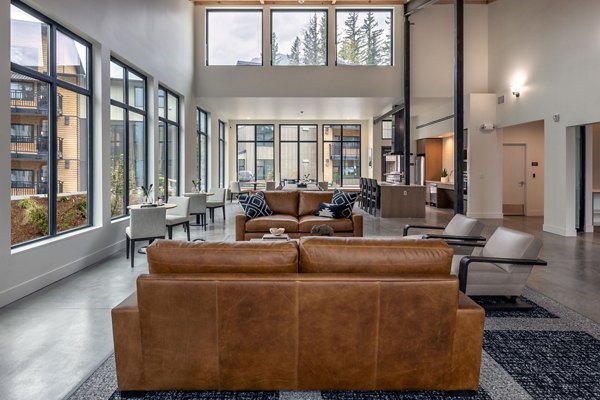 Clubhouse featuring modern design elements at Traverse North Bend Apartments