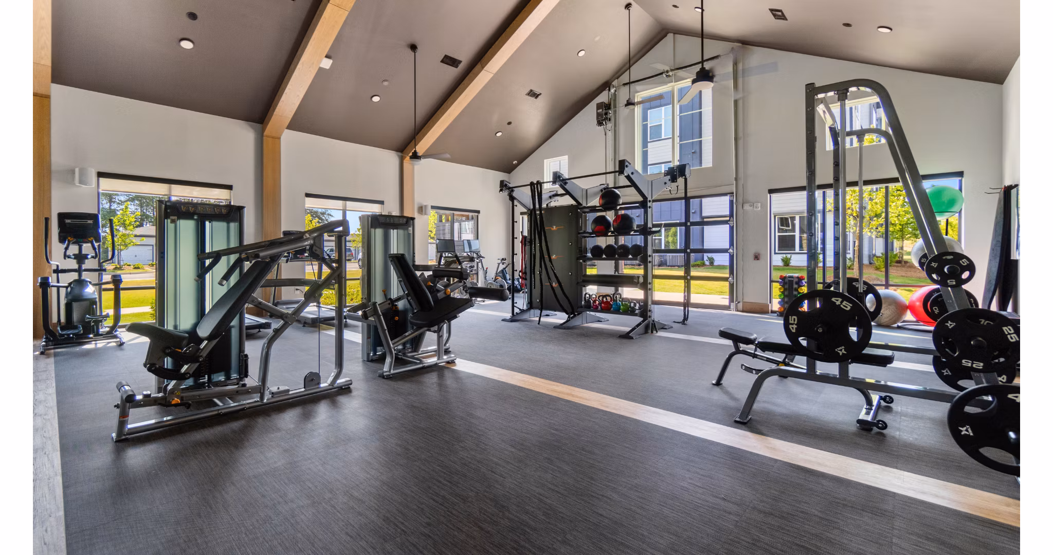 fitness center at Elan Brookwood Apartments 