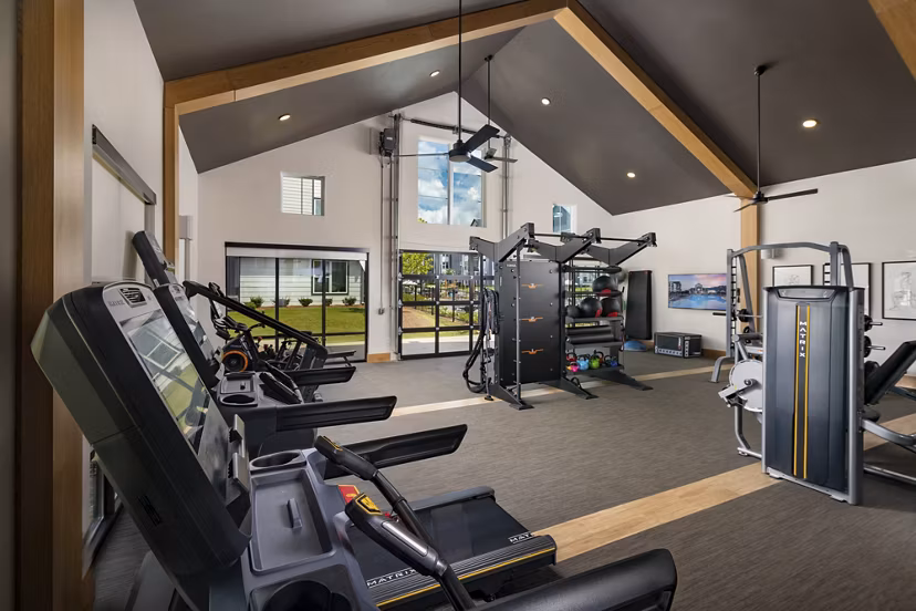 fitness center at Elan Brookwood Apartments 