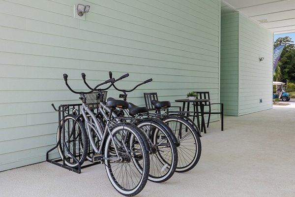 Bike storage facility at Coastal Exchange Apartments provides secure storage options in a modern setting, ideal for cycling enthusiasts