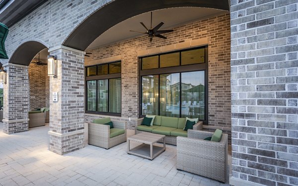 Spacious outdoor patio with modern seating at Prose Vista West Apartments, perfect for relaxing and social gatherings