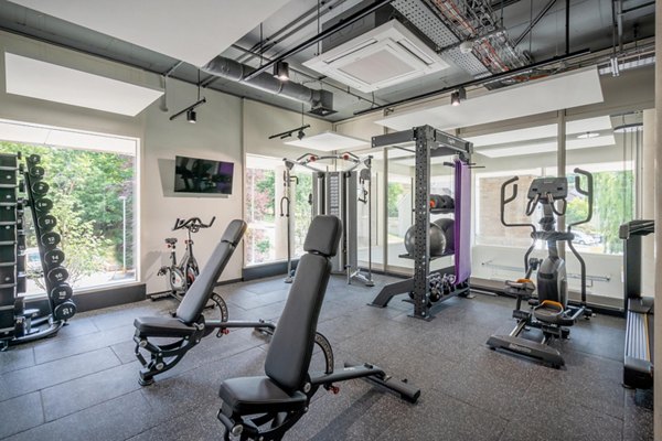 fitness center at Hillfort House Apartments