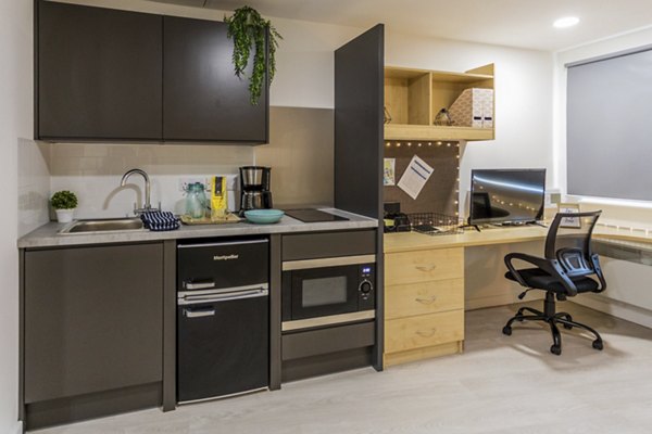 kitchen and desk area at Nottingham Two