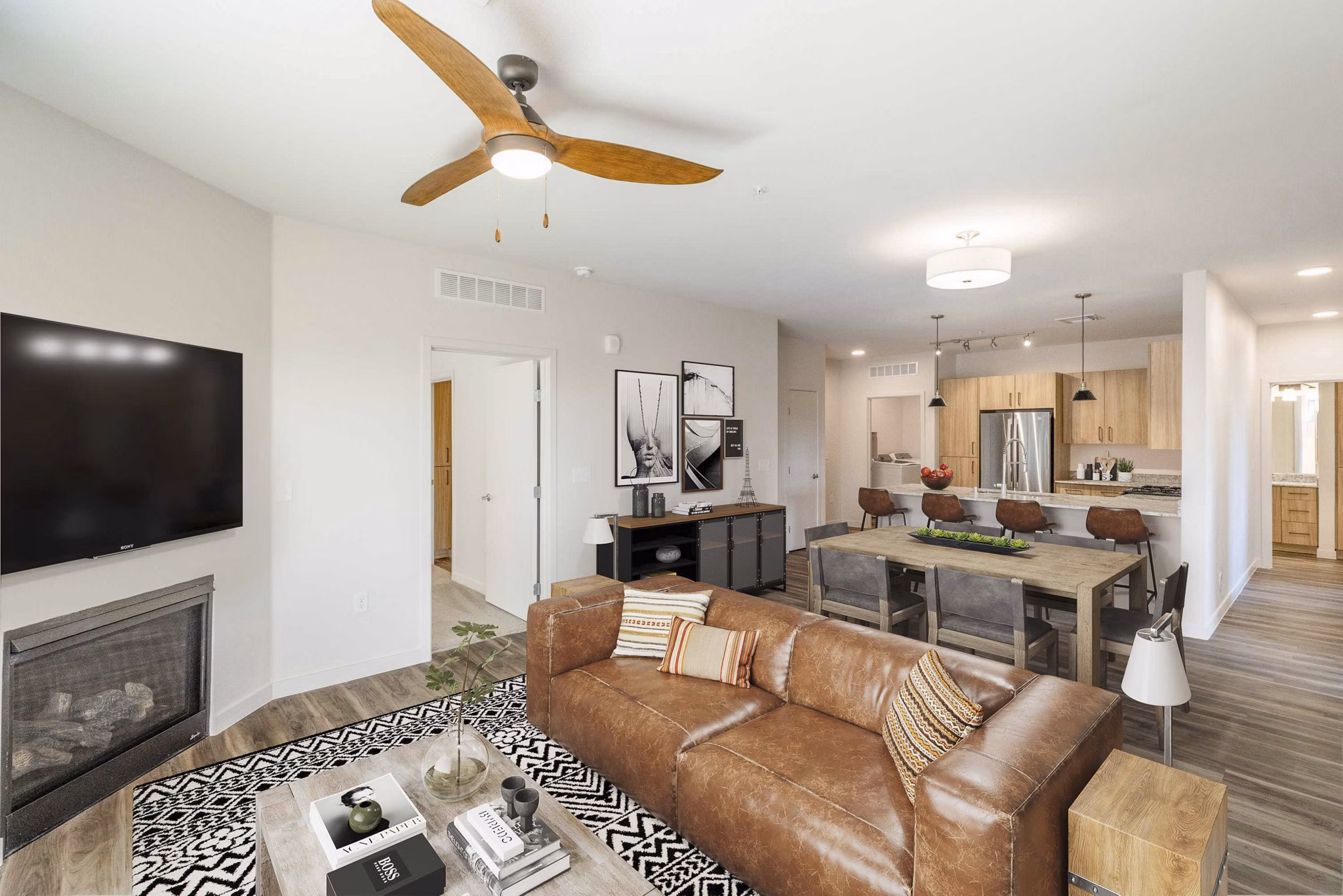 living room at The Hill Apartments 