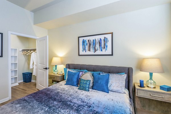 Spacious bedroom with modern decor at 4001 Midtown Apartments
