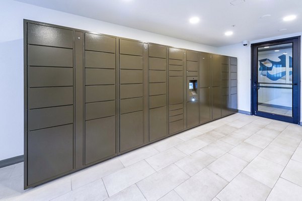 Parcel lockers for secure package storage at 4001 Midtown Apartments