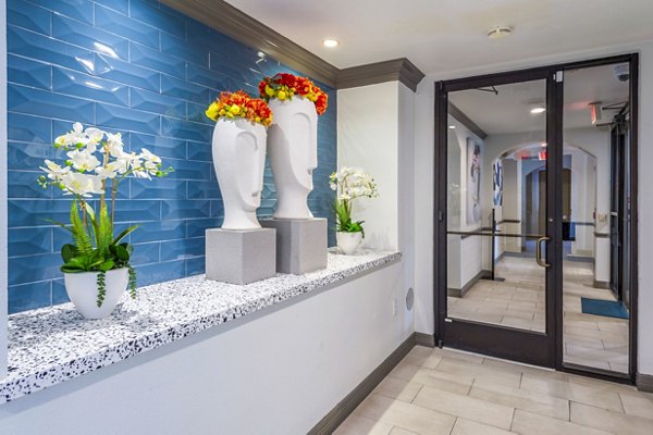 Elegant clubhouse featuring modern decor and seating at 4001 Midtown Apartments