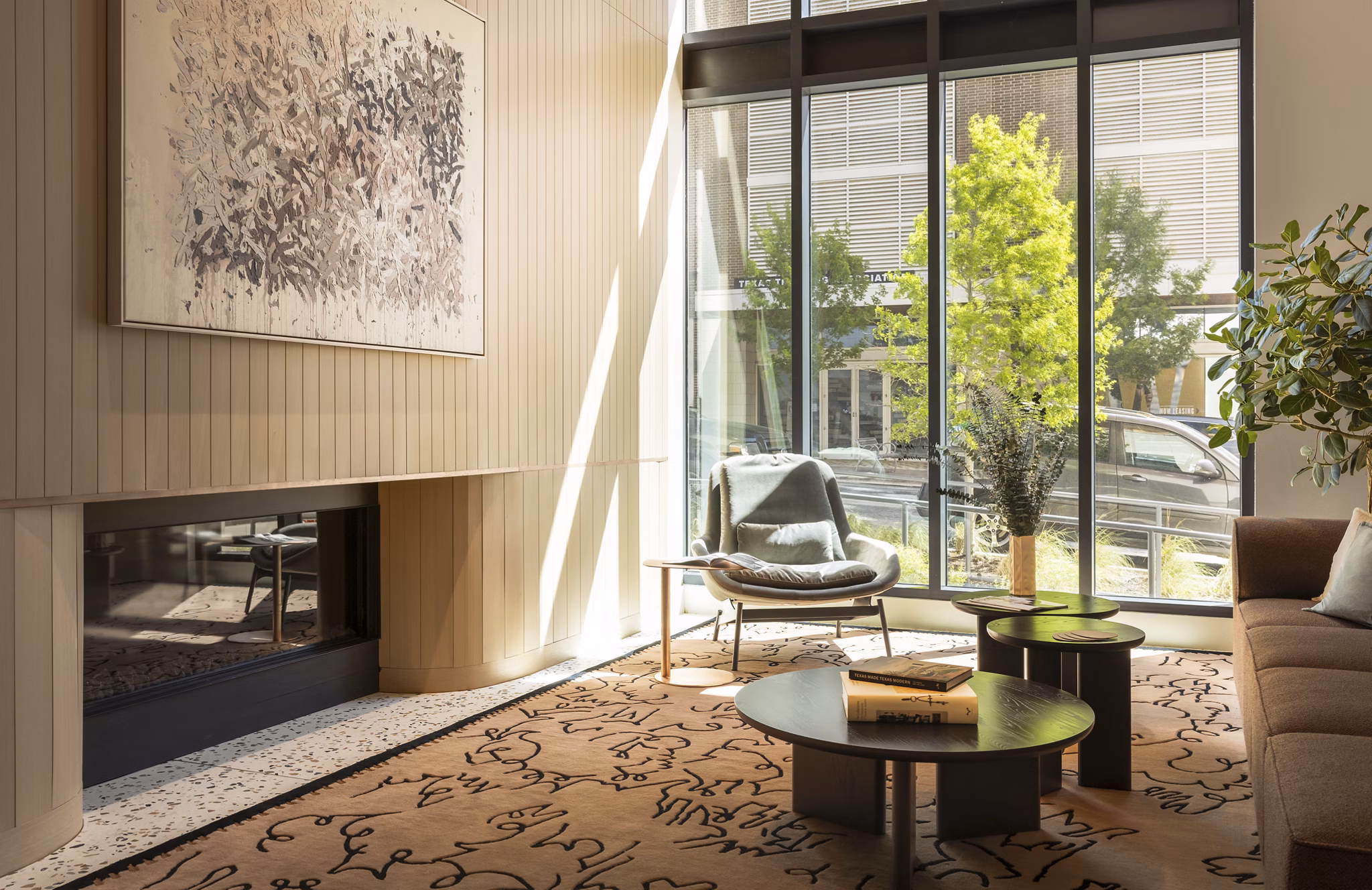 Clubhouse at The Waller Apartments featuring contemporary design and social spaces