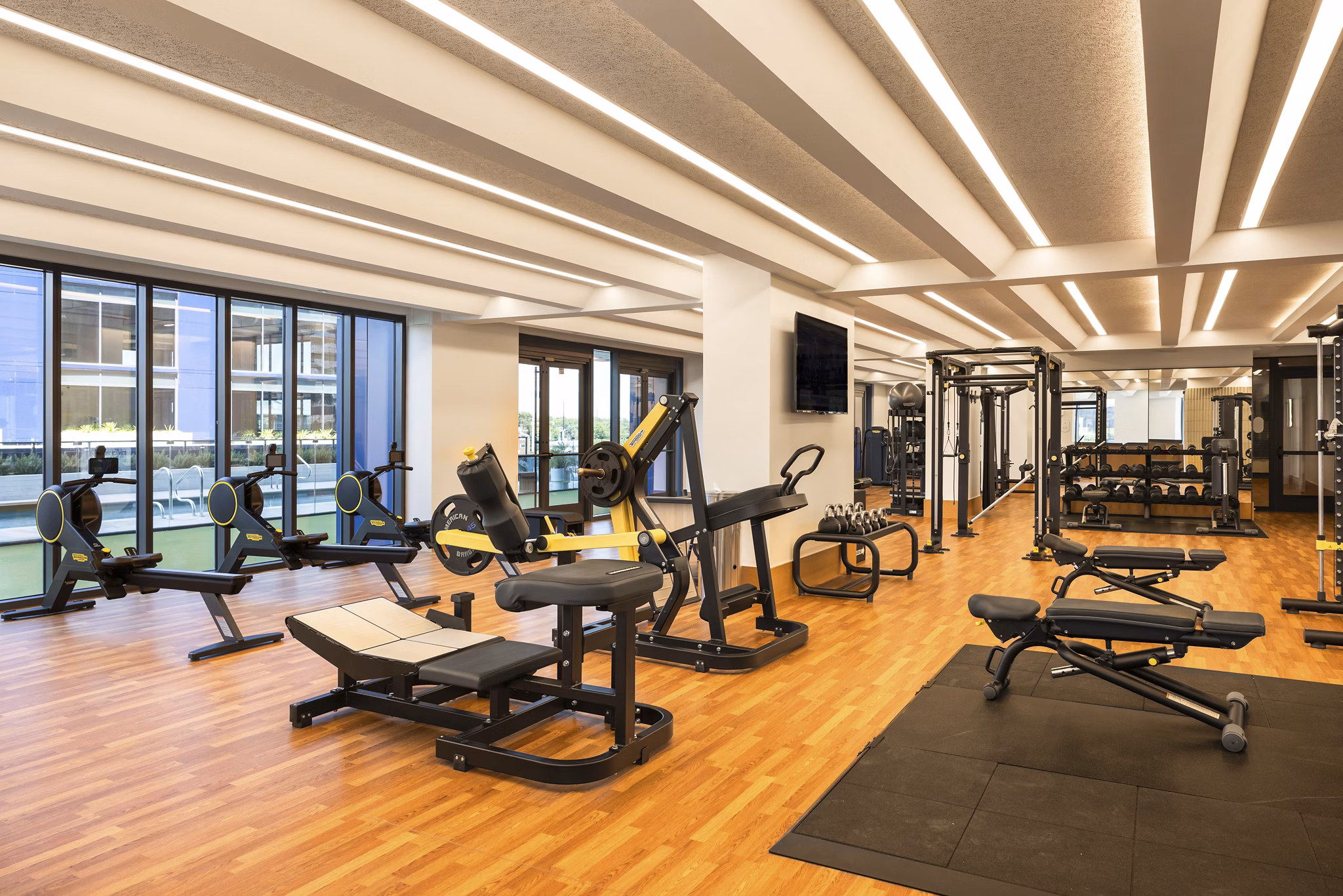 Fitness Center at The Waller Apartments