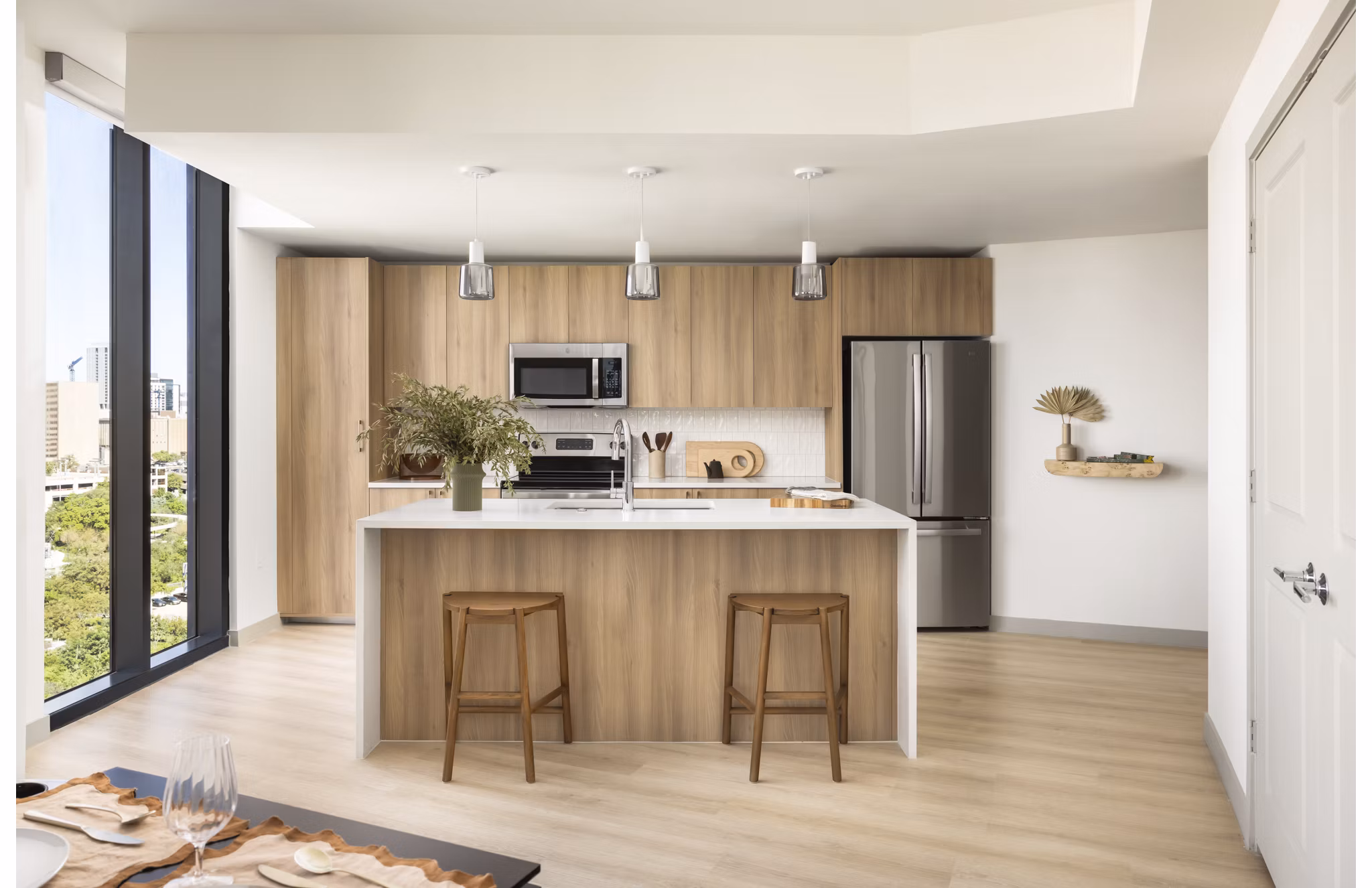 Kitchen at The Waller Apartments