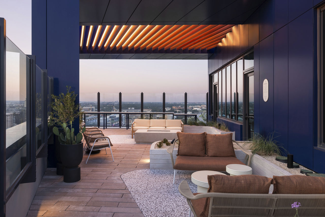 Roof deck at The Waller