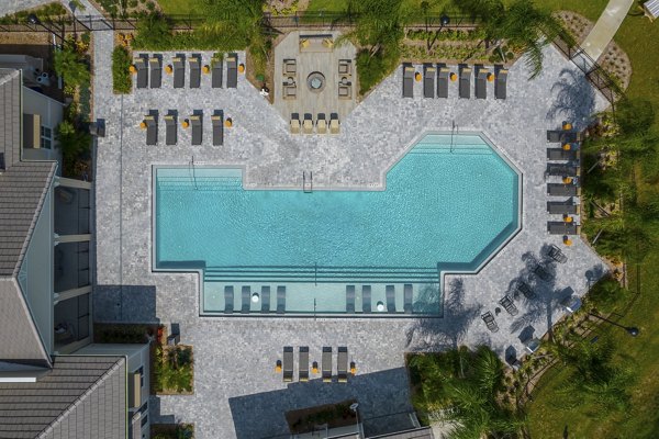 Mira Crystal Lake Apartments: Scenic view overlooking lush greenery, enhancing luxury lakeside living