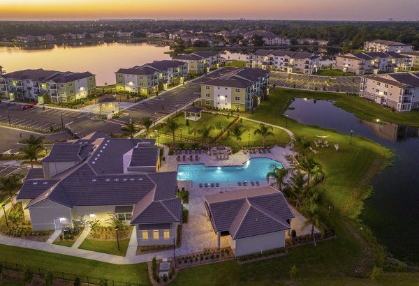 Scenic lake view at Mira Crystal Lake Apartments, luxury living in a serene environment
