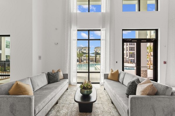Clubhouse with modern design elements at Marlowe South Tampa Apartments