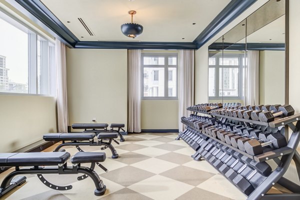 fitness center at The Commodore Apartments