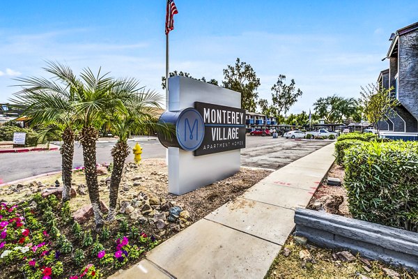 Monterey Village Apartments: signage showcasing luxury living options