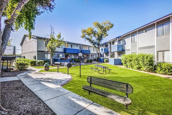 Spacious grill area and patio at Monterey Village Apartments for outdoor gatherings