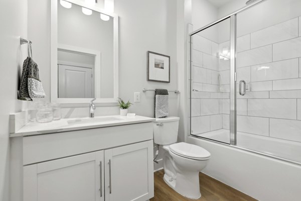 Modern bathroom with sleek fixtures at 3500 West View Apartments