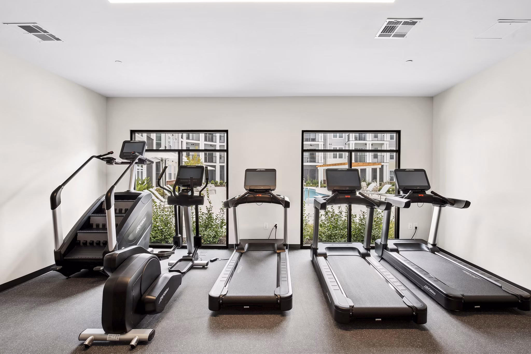 Fitness center with modern equipment at 3500 West View Apartments providing luxury amenities