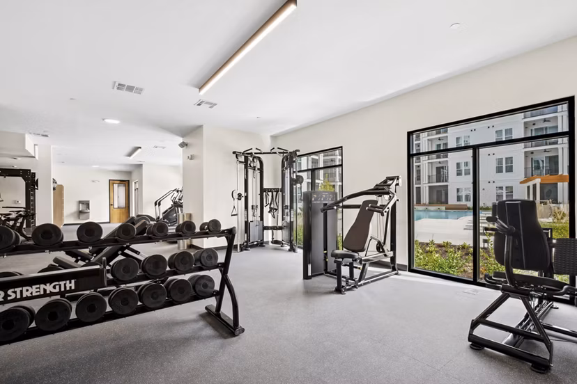 Modern fitness center with state-of-the-art equipment at 3500 West View Apartments
