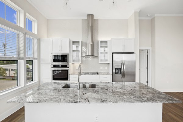 Spacious kitchen with stainless steel appliances at 3500 West View Apartments