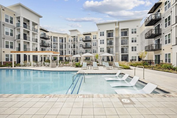 Resort-style pool at 3500 West View Apartments, offering relaxation and leisure for residents in a luxurious setting
