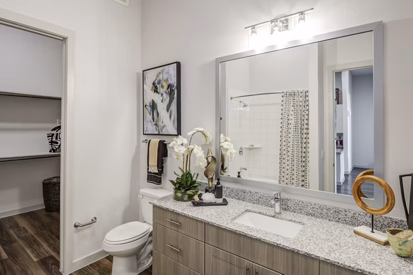 Modern bathroom featuring sleek fixtures at Prose Prominence Apartments