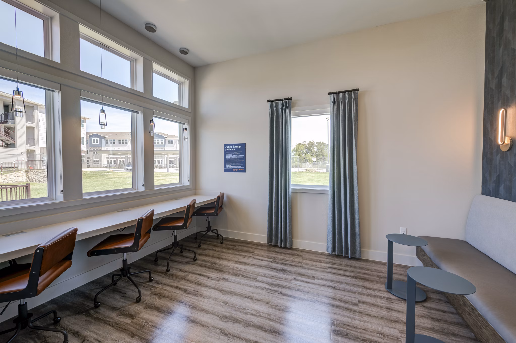 Spacious clubhouse with modern decor at Prose Prominence Apartments offering luxury amenities and social spaces