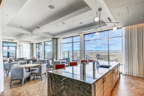 Elegant clubhouse with modern furnishings at FoundryLine Apartments
