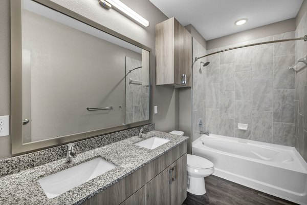 bathroom at Haven at Mansfield Apartments