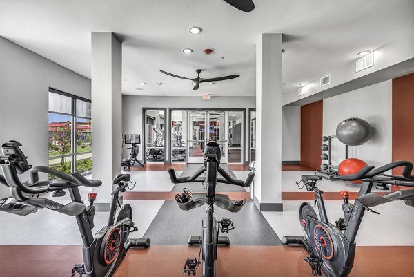 State-of-the-art fitness center with modern equipment at Haven at Mansfield Apartments