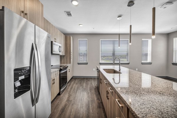 Luxury kitchen with modern appliances in Haven at Mansfield Apartments