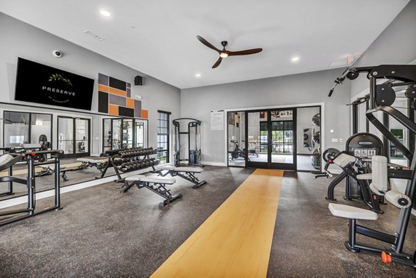 fitness center at Preserve at Woodridge Apartments