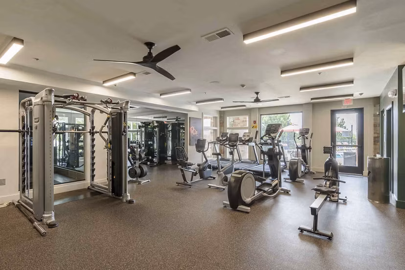 fitness center at Aventura Falcon Valley Apartments