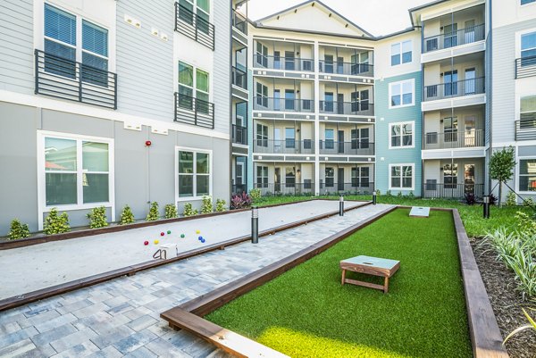 Recreational space with modern seating at The Pointe at Siena Ridge luxury apartments