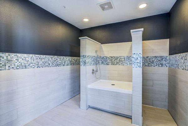 The Pointe at Siena Ridge: Convenient dog wash station for residents' pets at luxury apartments