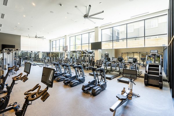State-of-the-art fitness center with modern equipment at The Hayden Apartments