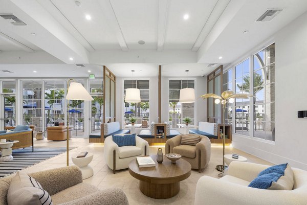 Elan Polo Gardens: Clubhouse featuring modern design and community spaces in Louisville luxury apartments