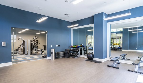 State-of-the-art fitness center at Overture Doral Apartments featuring modern equipment for an active lifestyle