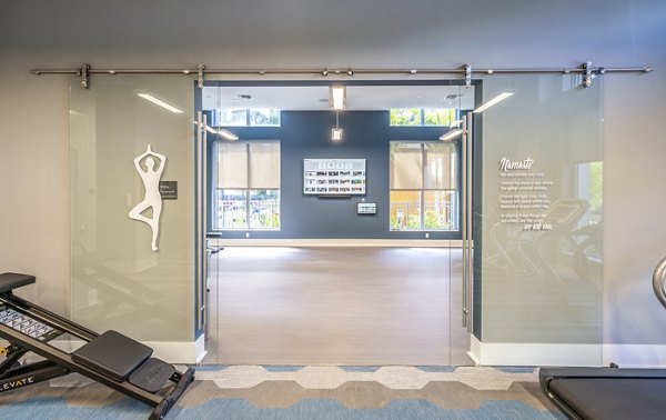 State-of-the-art fitness center featuring modern equipment at Overture Doral Apartments