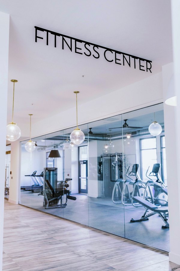 fitness center at The Merchant Apartments