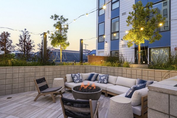 Cozy fire pit on the patio at Ventana Residences Apartments, enhancing outdoor leisure experience