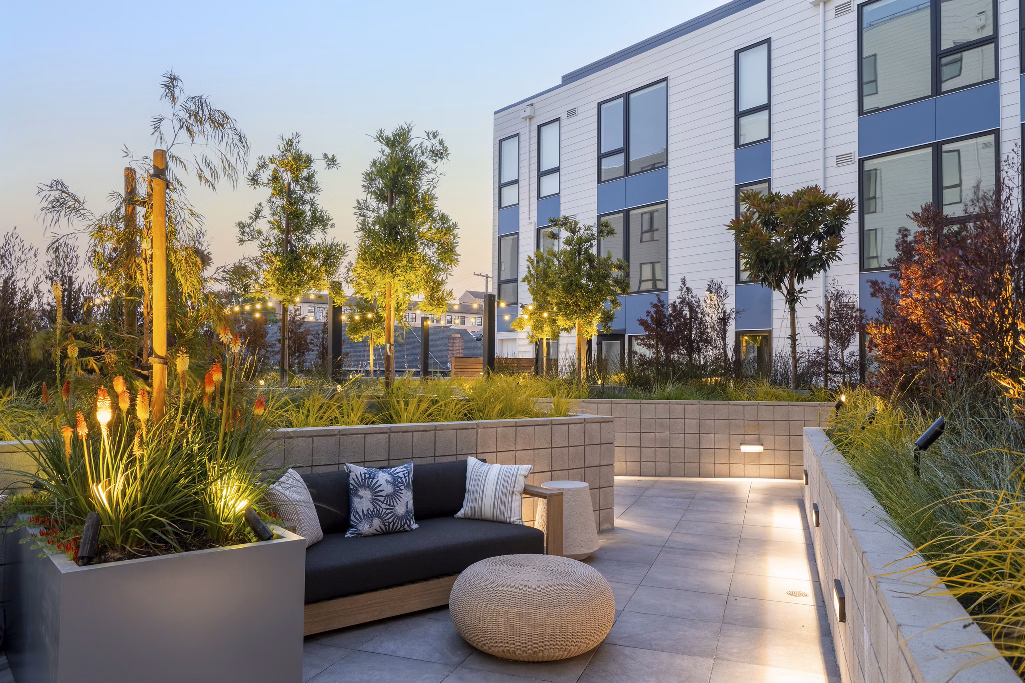 Sleek outdoor patio area at Ventana Residences Apartments, perfect for relaxation and gatherings