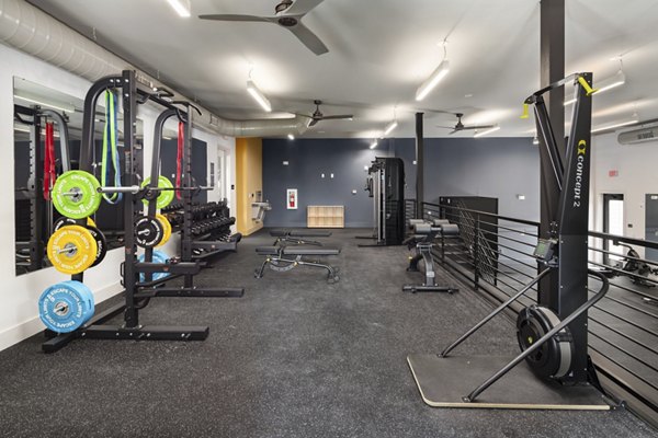 fitness center at The Crossings Apartments 