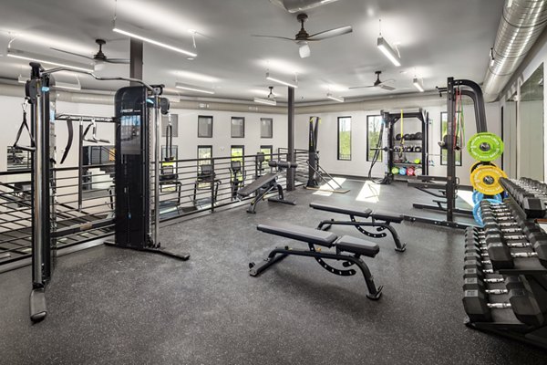 fitness center at The Crossings Apartments 